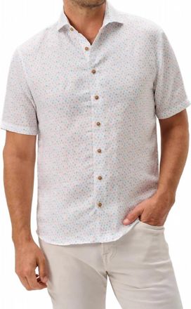 Johnnie-O Cash Bar Short Sleeve Button Down Shirt In White