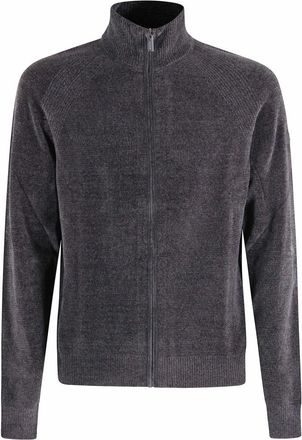 Roberto Ricci Design Velvet Full Zip Knit - Heren - Vesten met rits - Grijs - 3XL - Polyester - Hoodies & sweatvesten