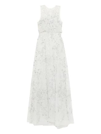 Saiid Kobeisy embroidered long dress - White