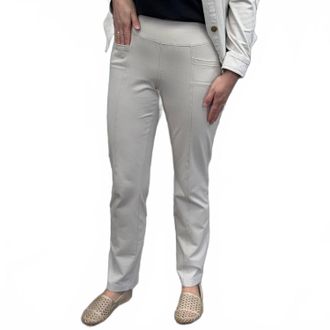 Habitat Stonewash City Knit Seamed Pocket Straight Leg Pants In Dove