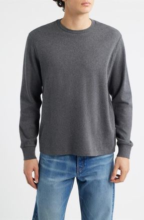 Frame Denim Duo Fold Long Sleeve Cotton T-Shirt in Grey Melange at Nordstrom, Size Xx-Large