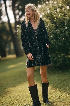 Pilcro The Keira Long-Sleeve Velvet Mini Dress by Pilcro