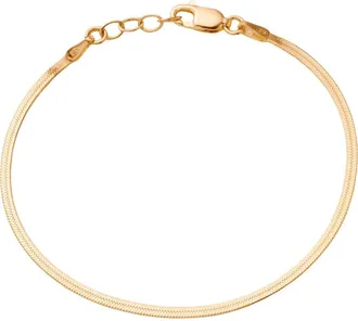 Made by Mary Thin Hera Chain Bracelet - 1.9mm in Gold Plated at Nordstrom, Size 6