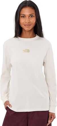 The North Face Floral Alpine Relaxed Long-Sleeve T-Shirts Womens Clothing White Dune : 2XL, Cotton