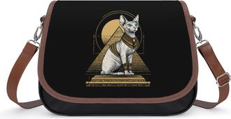 Generic Ancient Egypt Sphynx Cat Fashion Womens Crossbody Bags Novelty Handbag Shoulder Bag Purse