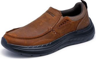 Skechers Decklan-Aldred Slip-On, CDB (Crazy Horse Dark Brown), 9 X-Wide