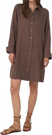 Repeat Linen Shirt Dress In Mud