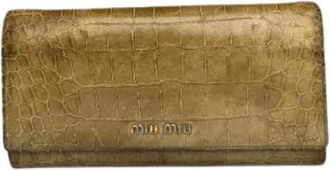 Miu Miu Pre-owned Vintage Portemonnee - Dames - Vintage Accessoires - Bruin - ONE Size - Leer - Vintage