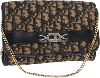 Dior Pre-owned Shoulder Bags, female, Multicolor, Size: ONE SIZE Pre-owned Vintage Trotter Canvas Shoulder Bag