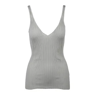 Alpha Studio Sleeveless Tops, female, Gray, Size: M Sleeveless Top