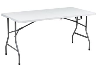 Beliani Mesa de comedor 4 personas de material sint&eacute;tico blanco
