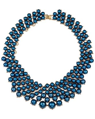 Eyecandy LA Laura Glass Pearl Statement Necklace