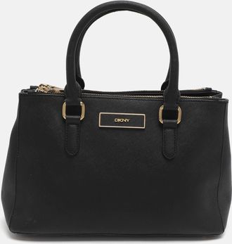 DKNY Dkny Robinson Double Zip Black Saffiano Leather Tote