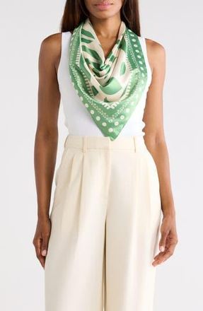 Nordstrom Rack Floral Satin Scarf in Green Flora at Nordstrom Rack