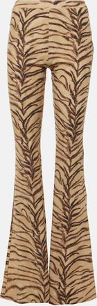 Stella McCartney Tiger-print jersey flared pants