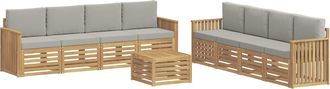 vidaXL Conjunto De Sof&aacute;s De Exterior 9 Uds. Blanco Y Gris Claro Vidaxl