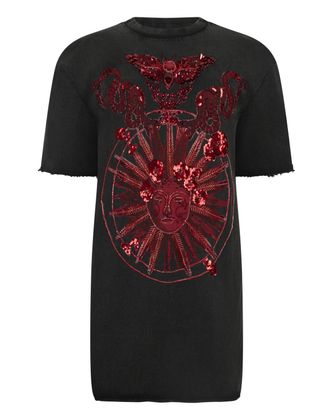Philipp Plein Open Back T-Shirt Dress Butterfly Tattoo