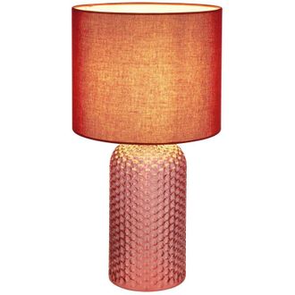 Globo Lighting Globo Sofia L&aacute;mpara De Mesa Con Pantalla Redonda Roja 1x E27