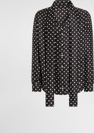 Dolce & Gabbana Polka Dot-print Silk Twill Martini Shirt - Man Shirts Multicolor 46