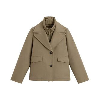 Woolrich Peacoat 2in1 in lana Melton - - Jackets - Donna - Verde - M