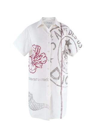 Dior Christian Dior White Graphic LUnion Faith La Force Shirt Dress Size XS