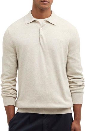 Barbour Long Sleeve Cotton Polo in Neutral at Nordstrom, Size Xx-Large