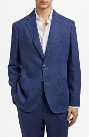 Mango Salerno Linen Sport Coat in Indigo Blue at Nordstrom, Size 36