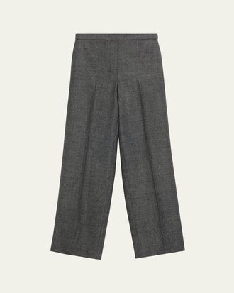 Theory Wide Pull-On Wool Trousers