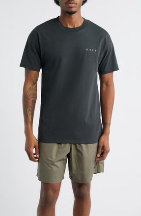 Obey Architecture of the Uni Cotton Graphic T-Shirt in Vintage Black at Nordstrom, Size Medium