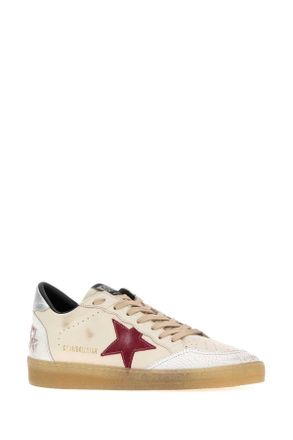 Golden Goose Mens Cream Leather Ball Star Sneakers Butbeiwhiredsil
