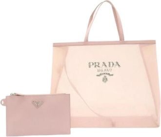 Prada Pre-owned Mesh Tote Bag - Dames - Vintage Shopper - Roze - ONE Size - Pailletten - Vintage