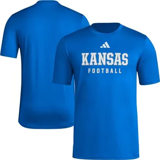 adidas Mens adidas Royal Kansas Jayhawks Locker Practice Football Pre-Game T-Shirt at Nordstrom, Size X-Large