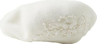 Saachi Faux Pearl Embellished Beret in Ivory at Nordstrom Rack