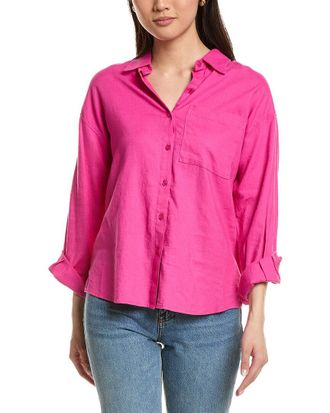 Z Supply Z Supply Alfie Button Up Linen-Blend Shirt
