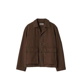 Christophe Lemaire BOXY JACKET IN HEAVY GARMENT-DYED BROKEN TWILL