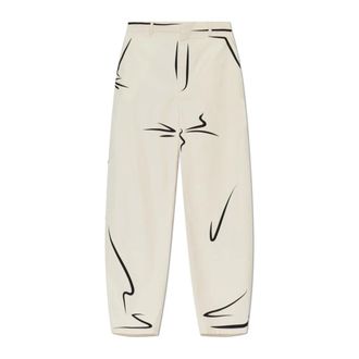 Moschino Wide Trousers, female, Beige, Size: XS High-waisted Trousers