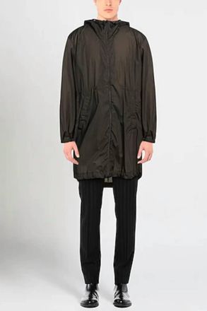 Herno Hooded Zip-Up Raincoat In Dark Military Green