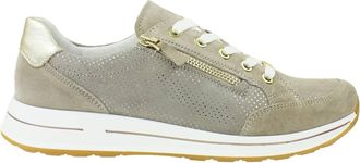 Ara Womens Oleanna Zip Sneaker In Sand & Platinum