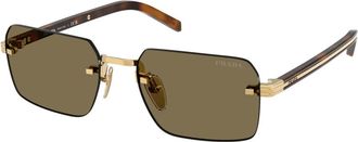 Prada D55S Zonnebril - Heren - Zonnebrillen - Geel - 55 MM - Accessoires