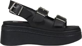 Tommy Jeans Dames, Schoenen, Zwart, Maat: 41 EU Leer