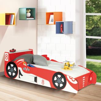 IDMarket Cama Infantil F&oacute;rmula 1 Teddi 70 X 140 Cm Rojo