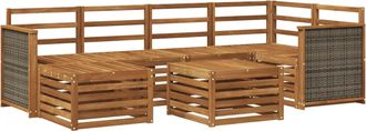 vidaXL Conjunto De Sof&aacute;s De Exterior 6 Uds. Natural Vidaxl