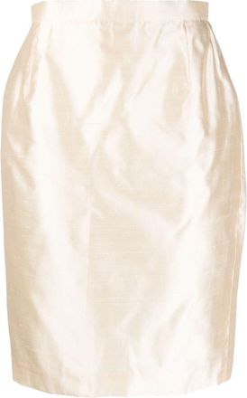 Saint Laurent 1990s high-waisted silk skirt - women - Acetate/Silk/Cupro - 40 - Gold