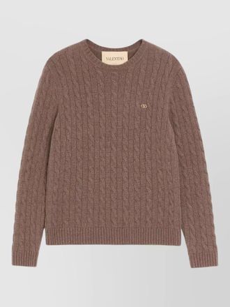 Valentino cable knit sweater ribbed cuffs hem