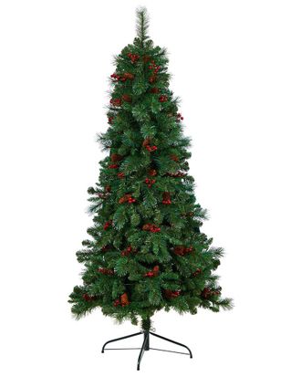 Nearly Natural 6Ft. Flat Back Montreal Mountain Pine Artificial Christmas Tree