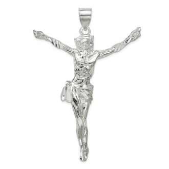 Diamond2Deal Sterling Silver Corpus (Crucified Christ) Pendant
