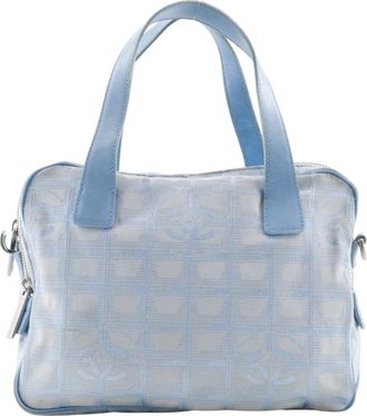 Chanel Light Blue Nylon Canvas Handbag Weekend Bag (Pre-Owned)