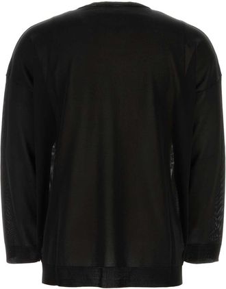 Valentino Garavani Mens Black Viscose Sweater Neroavoriogrigio Exterior: Maglieria
