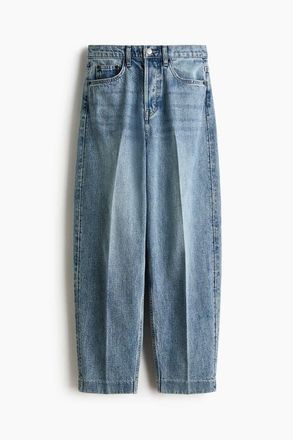 H&M Barrel High Ankle Jeans in Light Denim Blue at Nordstrom, Size 18