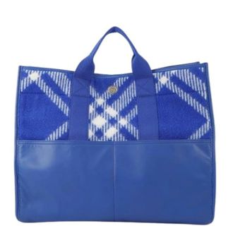 Burberry Pre-owned Tote Bags, female, Blue, Size: ONE SIZE Pre-owned Leather shoulder-bags